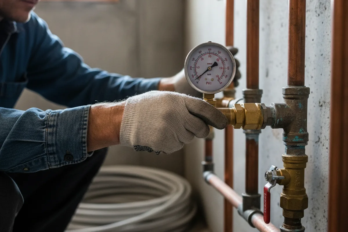 Pressure testing a repaired line during Water Line Repair in Cape May